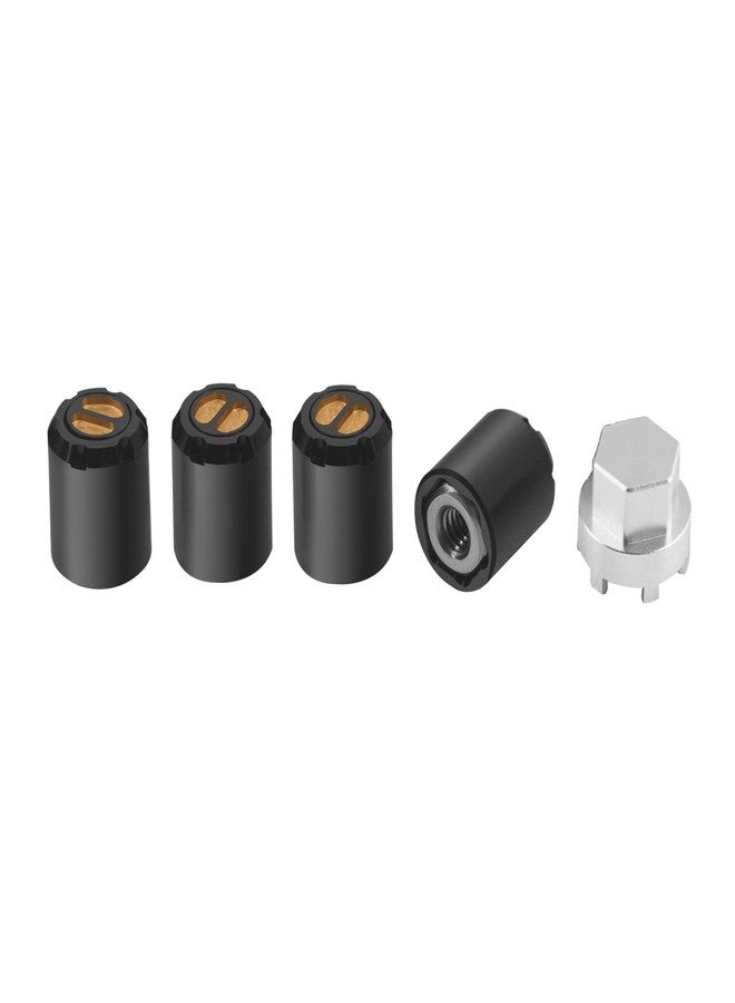 DJX 4PCS Aluminum M2.5 Wheel Nut Center Cap Locking Hubs for TRX-4M TRX4M Etc 1/18 RC Crawler Car (Black and Gold) - Image 1